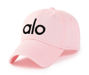 Casquette ALO — Style épuré et élégant Couleur Rose Logo Noir